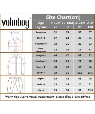 Volunboy Baby Boys Gentleman Suit 4 PCS Set | Formal Waistcoat Outfit with Wedding Shirts, Vest, and Bow Tie | 9-12 Months | Navy White - Buy Online on SooperMarket.com