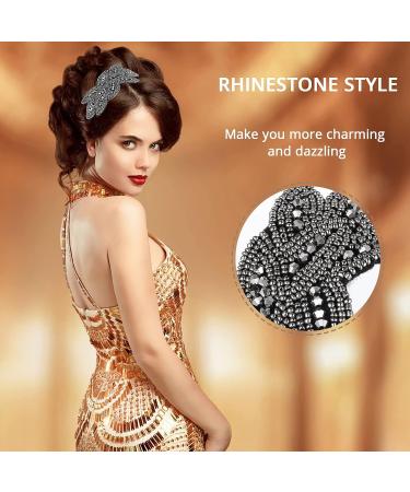 WLLHYF 1920s Black Crystal Rhinestone Headband for Women - Vintage Flapper Hair Accessory for Girls Costume Party - Grey - Buy Online on SooperMarket.com