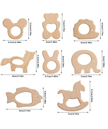 Tyfyh 8-Piece Wooden Baby Bite Ring Set | Safe Wooden Animal Teething Toys | DIY Craft Wooden Rings for Babies & Childcare - Buy Online on SooperMarket.com