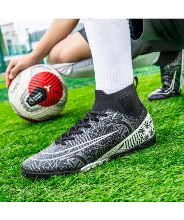 Vtasq Men's High Top Soccer Shoes - Professional Outdoor Football Training Footwear | Youth Athletics Sport - Size 46 EU - Black - Buy Online on SooperMarket.com