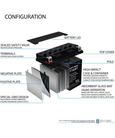 Mighty Max Battery YTX14-BS Replacement for Kawasaki KVF650 KSV700 KVF750 Brute Force - Reliable Performance & Fast International Shipping - Buy Online on SooperMarket.com