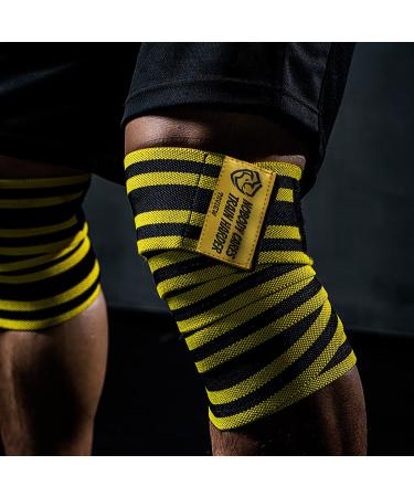 TAVIEW Weightlifting Knee Choner & Elbow Support - 1 Pair 180cm Elastic Compression for Powerlifting Fitness Cross-Training & Gym - Yellow - Buy Online on SooperMarket.com