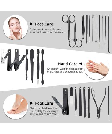 Coolzon 26-Part Professional Stainless Steel Manicure Set - Nail Clip Tools for Perfect Manicure & Pedicure | Advanced Zip Pocket Design - Buy Online on SooperMarket.com