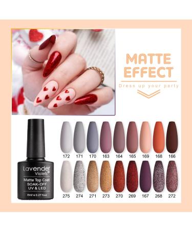 Lavender Violets Gel Nail Polish 21 Pcs New Year Gift Set Nude Grey Orange Red Glitter Valentine's Day UV LED Varnish Soak Off Shellac Nail Polish Base Glossy n Matte Top Coat Sliver Gold Manicure 987 Birthday Gift-987 - Buy Online on SooperMarket.com