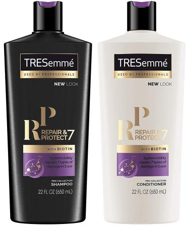 TRESemme Shampoo and Conditioner Set Repair & Protect 7 with Biotin Visibly Repairs 7 Types of Styling Damage and Strengthens Hair 22 Fl Oz each
