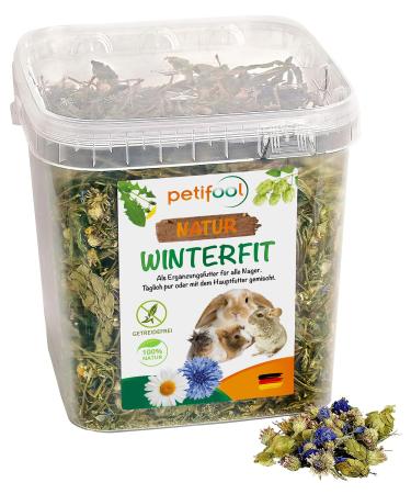 Petifool Winterfit 430G - supplementary food for rodent - natural rodent feed for rabbits guinea pigs hamsters chinchilla & more - without artificial additions - 100% nature - species -appropriate feed