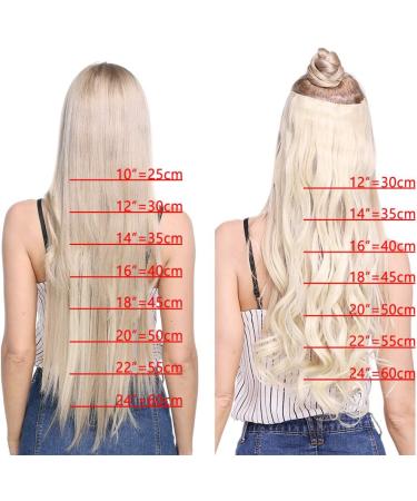 SILK-CO Long Curly Wavy Clip in Hair Extensions - 24 Synthetic Heat Resistant, 8 Pcs Full Head, 18 Clips, Light Brown&Blond - Buy Online on SooperMarket.com