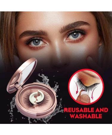 Self-Adhesive Eyelashes - Reusable & Glue-Free Natural Fluffy False Lashes | Easy to Wear Makeup - Buy Online on SooperMarket.com