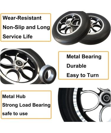 Wheelchair Front Wheel Solid Wheelchair Front Wheels Professional Wheelchair Wheel Replacement Rubber Wheelchair Tyre Used for Rollators Walk 1 Pair - Buy Online on SooperMarket.com