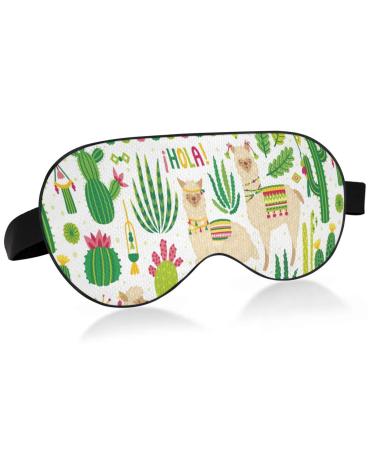 Haskirky Light Blocking Eye Mask Breathable and Adjustable Adult Men and Women Travel on Business Trips Yoga Meditation Light Smooth Comfortable Eye Mask Office Deep Sleep Goodies Llama