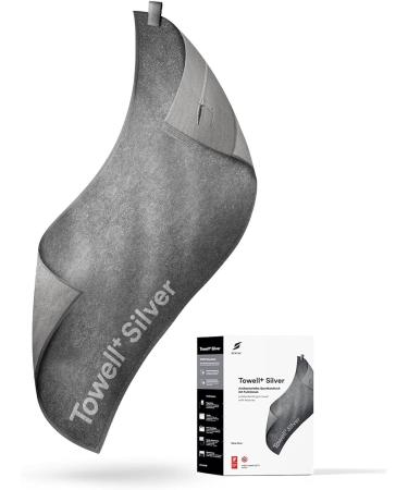 Buy Stryve Gym Towel+ Silver Gray - Antibacterial Anti-Slip Fitness Towel with Magnetic Clip & Bag 105x42.5 cm - Perfect for International Shipping - Buy Online on SooperMarket.com