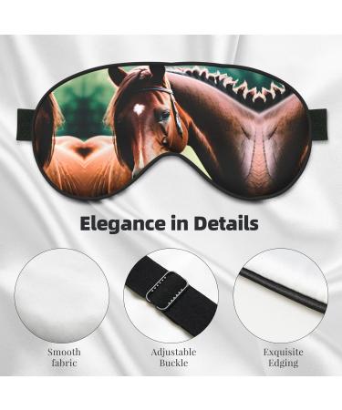 SSIMOO Two Horses Soft Sleep Eye Mask - Breathable Travel Eye Patch for Women Perfect for Relaxation Black - Buy Online on SooperMarket.com