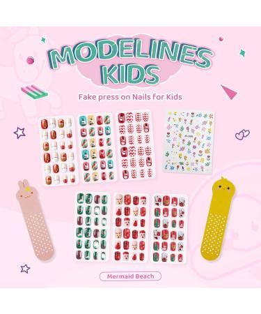 144Pcs Kids Christmas Style Press on Nails | Quick Stick on Fake Nails for Girls | Full Cover Acrylic Nail Kit | Children's Nail Decoration Set - Buy Online on SooperMarket.com