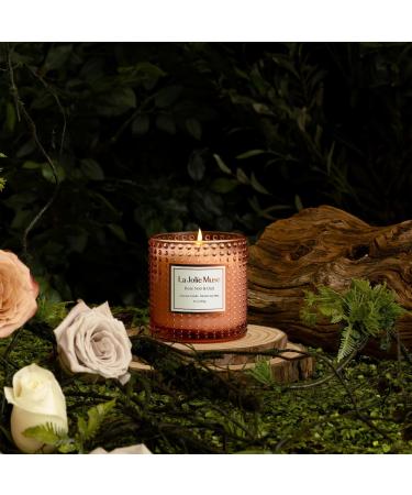 La Jolie Muse Damascen Rose Fragrance Candle - 75 Hours of Aromatic Bliss Natural Wax & Floral Aroma - Perfect Gift for Women - 285g Rose Noir & Oud - Buy Online on SooperMarket.com