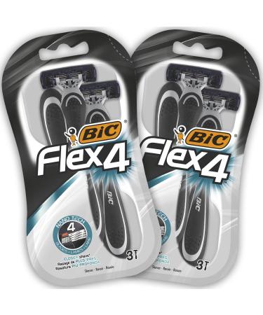 BIC Flex 4 Men's 4-Blade Razors with Moveable Blades for a Close Shave Solid Control Pack of 6 6 count (Pack of 1)