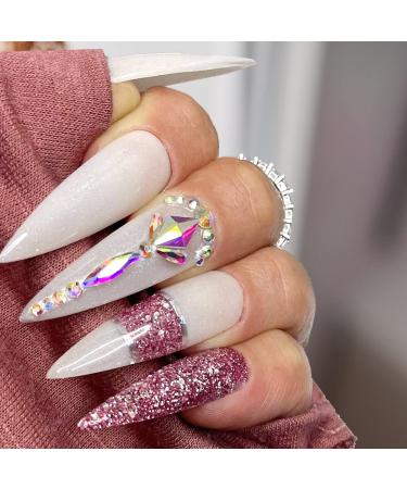 PrettyDiva Shimmer White Dip Powder - French Manicure 1Oz Sparkly Translucent Milky Diamond Glitter Dip Nail Powder - Buy Online on SooperMarket.com