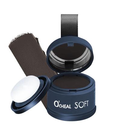 Trendyfave Hairline Powder Instantly Hairline Shadow Powder Quick Cover Grey Hair Root Concealer Eyebrows & Beard Line Sweatproof and Waterproof Hair Dye with Mirror & Puff Portable 1# Black brown