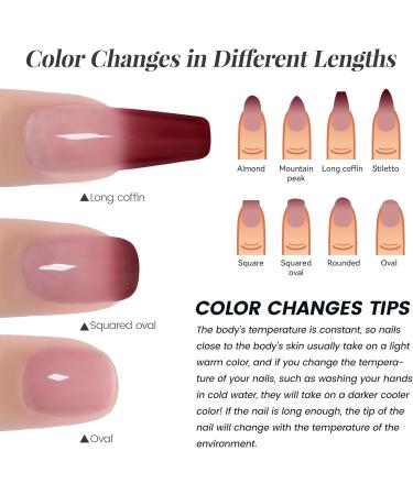 YTD Likomey Gel Polish Set 15ml Color Changing Nude Pink Burgundy Red and Glitter Nails Gel Kit Fall Winter Thermal Ombre Change Colors Translucent Salon Manicure UV Nail Vernis 2 Pcs 0.5 Oz 2-nude Pink Burgundy Red 15 ml (Pack of 2) - Buy Online on SooperMarket.com