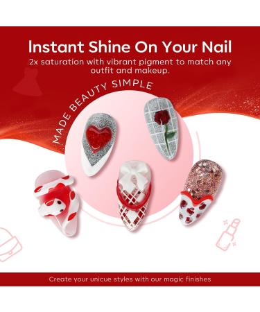 Modelones Gel Nail Polish 6 Colors White Glitter Winter Gel Nail Kit Sparkle Candy Cane Burgundy Dark Rose Champagne Silver Soak Off U V Gel Nail Art Manicure DIY Valentine s Day Gifts for Women Glitter Silver - Buy Online on SooperMarket.com