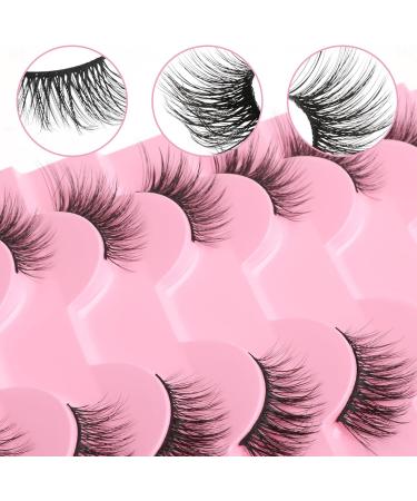 Gjinxi Half Lashes Natural Look Wispy False Eyelashes 15MM 3D Fluffy Faux Mink Lashes Wispy Cat Eye Lashes Look Like Extensions Curly Soft Fake Lashes 10 Pairs Style2 - Buy Online on SooperMarket.com