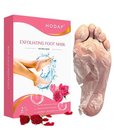 Rose Foot Peel Mask For Hard Skin Rose Foot Peel Mask Rose Foot Mask Exfoliating Feet Peeling Socks Foot Care Mask Plant Formula Moisturising Socks Foot Spa Fits for Women and Men(2 Pairs)