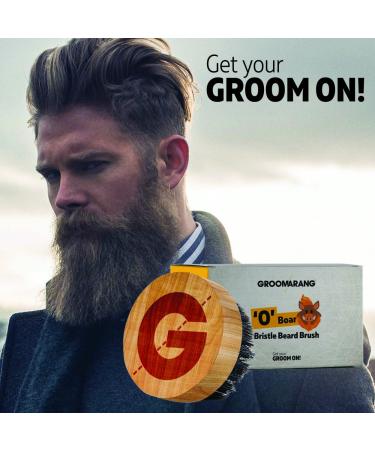 Groomarangs Luxury O Boar Beard Brush - Wild Boar Bristles Grooming Gift for Men - International Shipping - Buy Online on SooperMarket.com