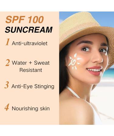 SPF 100 Face Cream With Hyaluronic Acid Face Moisturiser For Face Dark Spot Remover Cream For Face Vitamin E Cream Protects Brightens And Evens Skin Tone Anti Wrinkle Face Cream For Dry&Aging Skin - Buy Online on SooperMarket.com