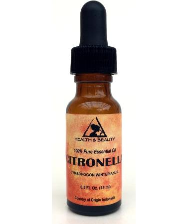 Citronella Essential Oil Organic Aromatherapy Therapeutic Grade 100% Pure Natural 0.5 oz 15 ml with Glass Dropper - Buy Online on SooperMarket.com