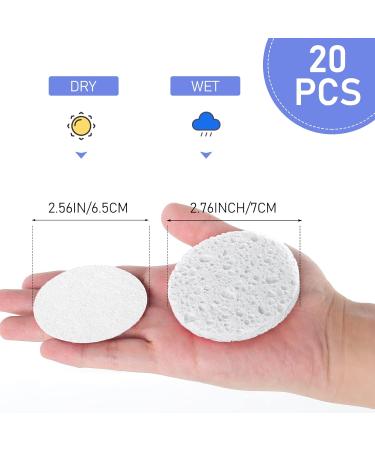 WLLHYF 20 Pack Compressed Facial Sponges - Natural Cellulose, Professional Spa Sponges for Face Cleansing and Makeup Removal - Buy Online on SooperMarket.com