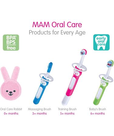 MAM Baby's Brush Set (2 Training Toothbrushes 1 Safety Shield) Baby Toothbrushes with Brushy the Bear Interactive App For Boy 5+ Months Blue - Buy Online on SooperMarket.com
