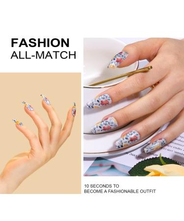 AILLSA Gel Nail Strips - Secret Garden Flower Gel Nail Polish Strips for Women 20pcs - Buy Online on SooperMarket.com