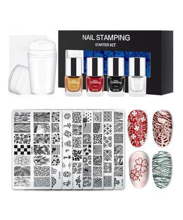 Wirlsweal Nail Art Template Set - DIY Steel Stamp Plate Kit for Nail Salon Decorations - Buy Online on SooperMarket.com