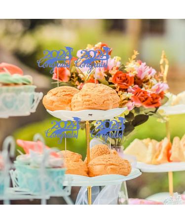 Cabilock 15pcs Graduation Cupcake Topper 2024 Congrats Cupcake Picks Class of 2024 Cupcake Insert Graduation Cupcake Decorations for 2024 Graduation Party Supplies Blue - Buy Online on SooperMarket.com