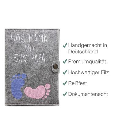 Cozy Raccoon Mutterpass Cover - Felt 50% Mom & Dad | Made in Germany | Personal Gift for Pregnant Moms | Indoor Pockets for Insurance & Ultrasound Images - Buy Online on SooperMarket.com