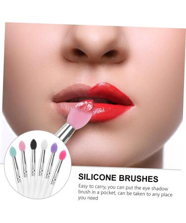 BELLIFFY 6pcs Eye Shadow Brush Makeup Eyeshadow Big Sequined Eyeshadow Brush Transparent Plastic Handle - Buy Online on SooperMarket.com