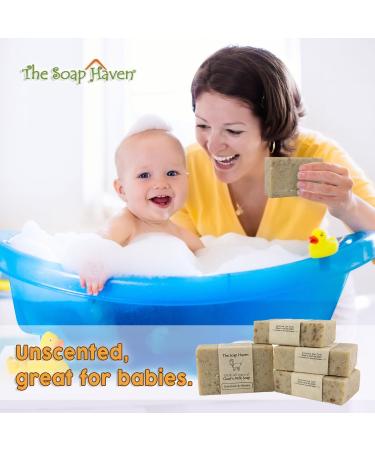 Oatmeal & Honey Goat Milk Soap Bars - Pack of 4 | All Natural, Unscented, Handmade in USA | Ideal for Sensitive Skin | SLS & Paraben Free - Buy Online on SooperMarket.com