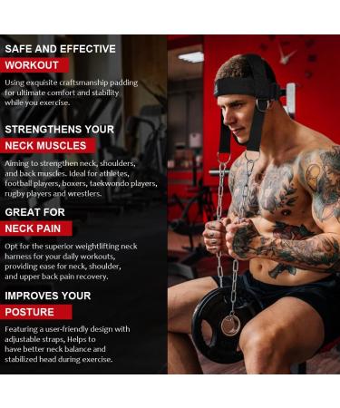 Flintronic Neck Trainer - Adjustable Neck Harness for Strength Training & Weight Lifting | Neck Exerciser for Men - Buy Online on SooperMarket.com