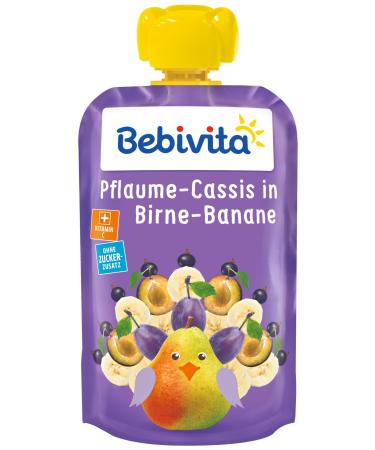 Bebivita Press Me squeeze pouches Press Me plum-cassis in pear-banana pack of 6 (6 x 120 g)