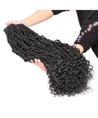 Leeven 24 Inch Goddess Faux Locs Crochet Hair 6 Packs - Long Soft Locs Braiding Hair with Curly Ends - Natural Black Synthetic Bohemian Locs Extensions for Women - Buy Online on SooperMarket.com