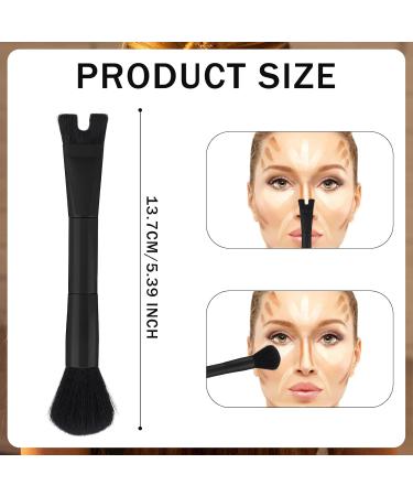 Nose Makeup Brush - U-Shaped Double Ended Contour Brush for Precise Blush & Highlight | 2-in-1 Puffy Makeup Tool for Beginners & Professionals | All Black - Buy Online on SooperMarket.com