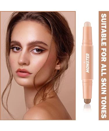 Double Headed Cream Contour Stick Bronzer | 2-in-1 Long Lasting Highlight & Contour Stick | Waterproof Makeup Kit for Light Skin | Nature Color - Buy Online on SooperMarket.com