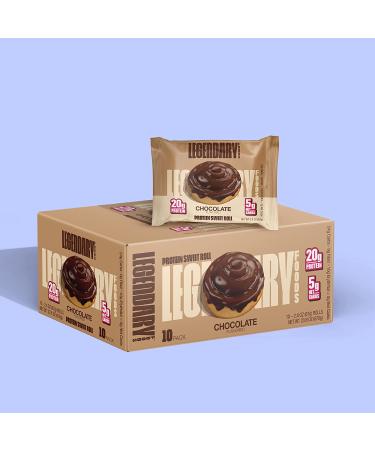 Legendary Foods High Protein Chocolate Sweet Roll | 20g Pure Protein Bar Alternative | Low Carb, Low Sugar, Gluten Free | Keto Breakfast Snacks | Healthy Chocolate Flavored Rolls (10-pack) - Buy Online on SooperMarket.com