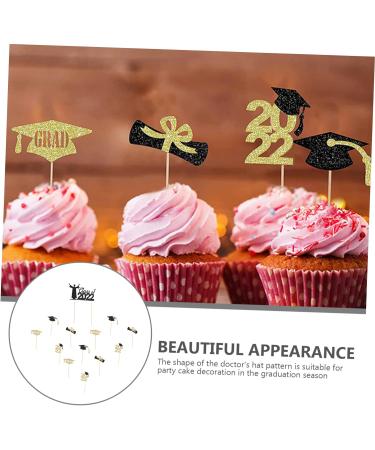 Warmhm 13pcs Graduation Season Cake Insert Dessert Toppers Cardstock Topper 2021 Graduation Party Decorations Graduation Cupcake Picks Graduate Toothpick Glitter Paper Card Stock - Buy Online on SooperMarket.com