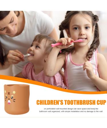 gooch Kids Toothbrush Cup with Handle 300ml Cartoon Water Cup Mouth Rinse Cup - Adorable Bathroom Cup Smooth Kids Cup for Boys Girls Toothbrush Little Tiger - Buy Online on SooperMarket.com