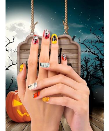 Kalolary Halloween Gel Nail Polish Stickers 20PCS Nail Adhesive Wrap Full Wraps Gel Nail Strips with Nail File and Stick for Halloween Nail Art Decor (UV/LED Lamp Required) - Buy Online on SooperMarket.com