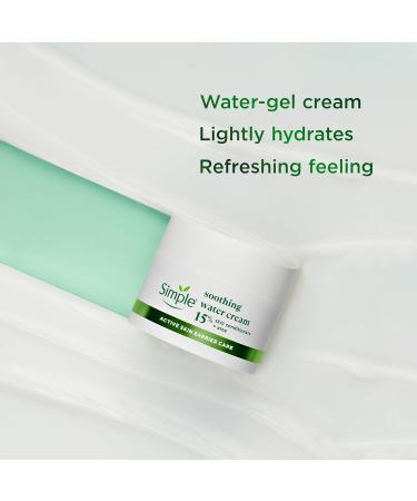 Simple Soothing Water Face Cream facial moisturiser with 15% skin conditioners aloe and ceramide boosters for a healthy skin barrier calms and hydrates dry sensitive skin 50 ml - Buy Online on SooperMarket.com