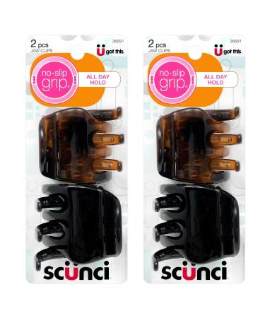 Scunci No-Slip Grip Chunky Jaw Clips All-Day Hold 2-Pieces per Pack (2-Pack) 2 Count (Pack of 2)