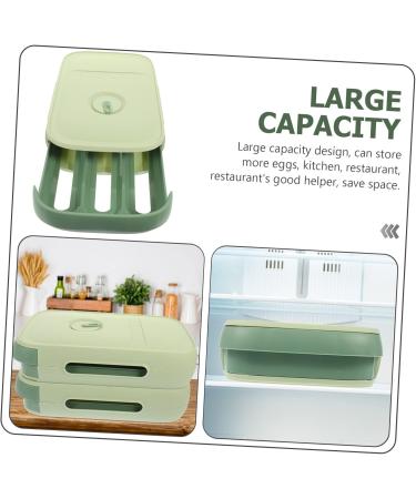 OSALADI Egg Storage Box Plastic Pallets Fridge Egg Holder Refrigerator Egg Storage Container Camping Shelf Green 34x22x7.8cm - Buy Online on SooperMarket.com