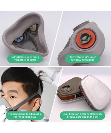 ANUNU Reusable Half Face Respirator with Filters/Goggle - Protection Against Dust, Organic Gas, and Vapors for Epoxy Resin, Welding, Woodworking - Buy Online on SooperMarket.com