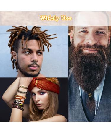 110 PCS Viking Beard Beads AngleKai Gold Hair Accessories | Beard Braiding Kits for Men and Women - Buy Online on SooperMarket.com
